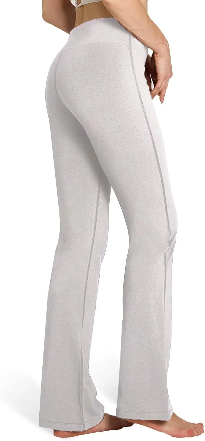 Houmous S-XXXL 29''31''33''35'' Inseam Women's Cotton Bootcut Pants Inner Pocket