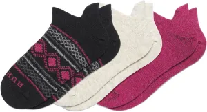 HUE Women's Merino Wool Warm Winter Tab Back Breathable Natural Temperature Regulating Athletic Socks 3 Pair Pack