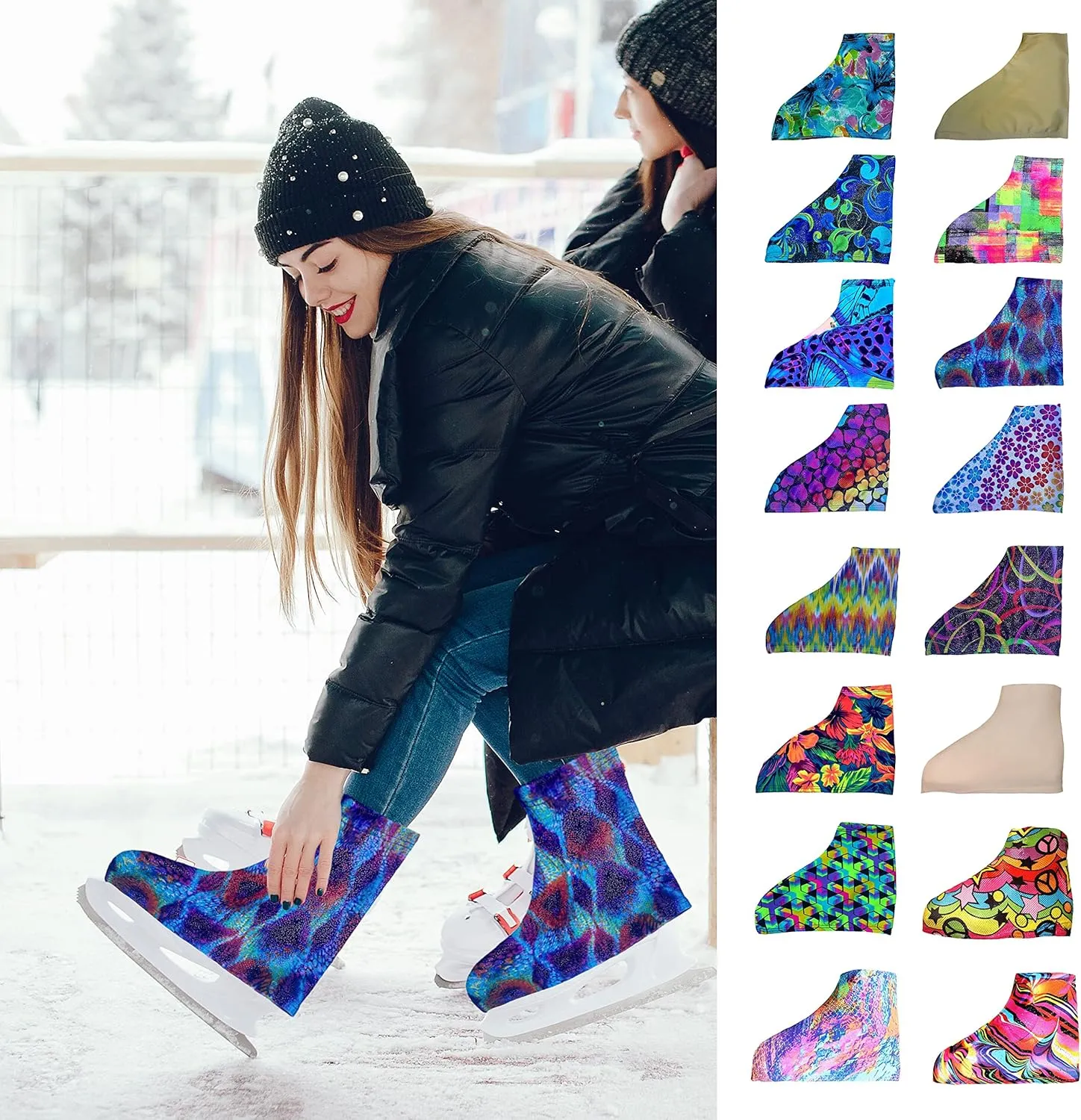Ice Fire 1 Pair Skate Boot Covers | Durable Boot Protector for Ice/Figure/Roller Skate | Universal Size | Skating Accessory