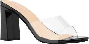 ILLUDE Women’s Block Heel Single Strap Square Toe Heeled Sandal Slip On Mule - Demi - Demi