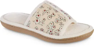 isotoner Womens Microterry Floral Print/Jersey Slide Slippers