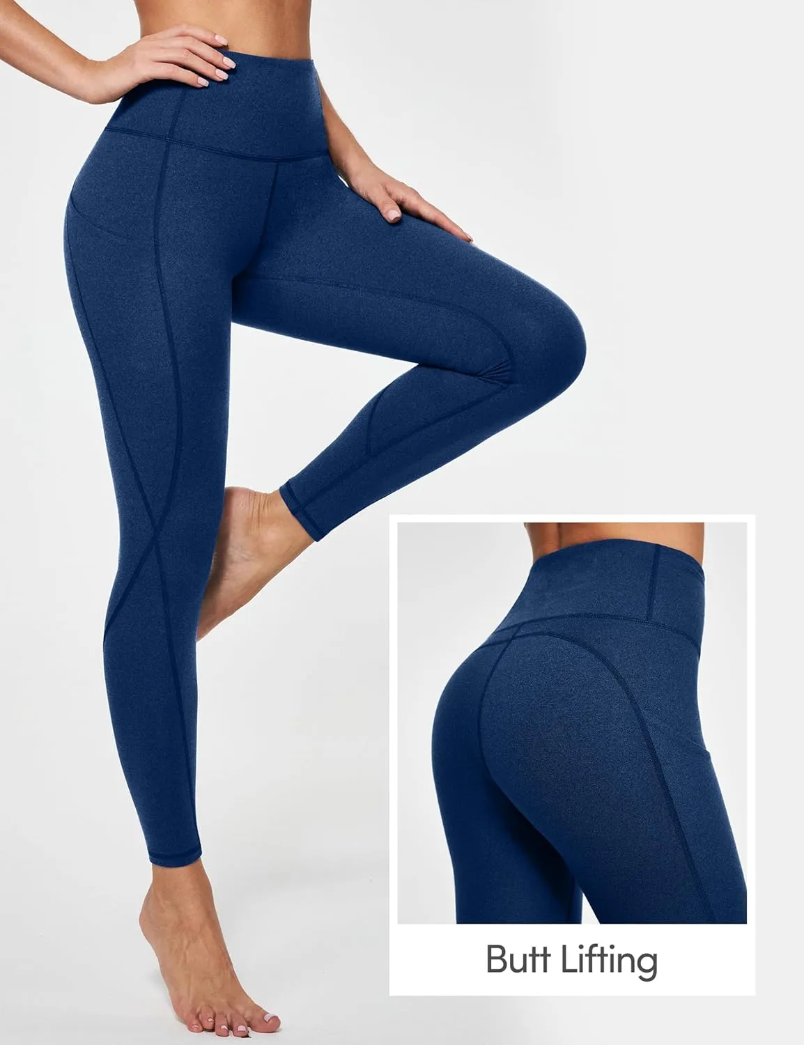 IUGA Leggings with Pockets for Women High Waisted Yoga Pants Women Tummy Control Workout Compression Running Leggings