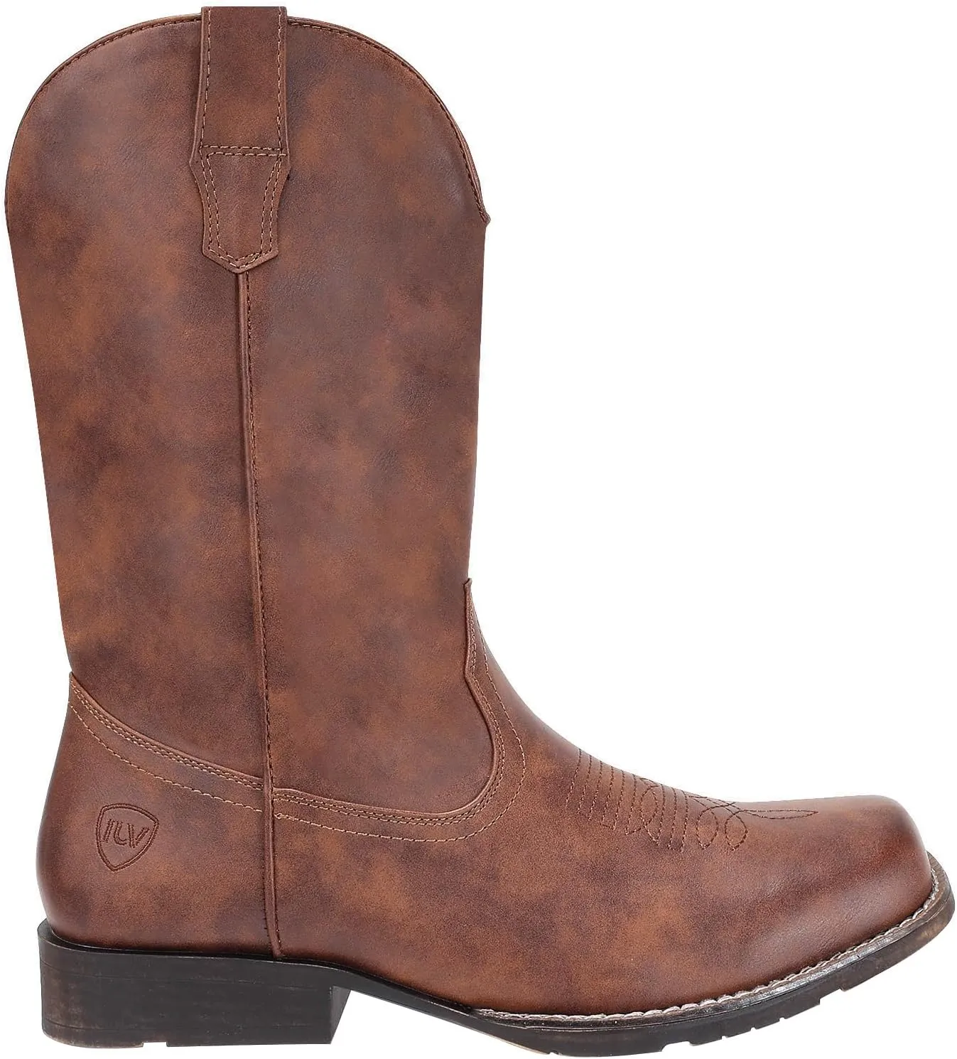 IUV Cowboy Boots For Men Western Boot Durable Fashionable Retro Classic Slip Resistant Boots