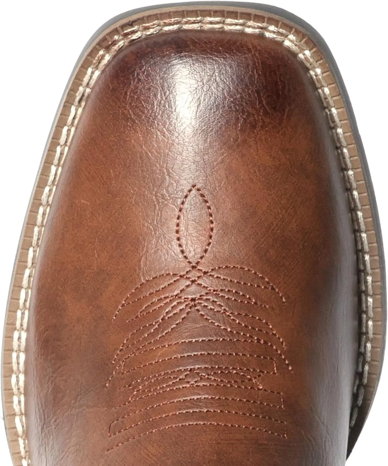 IUV Cowboy Boots For Men with Wide Square Toe Western Retro Boot Durable Classic Fashionable Embroidered Pull On Slip Resistant Boots