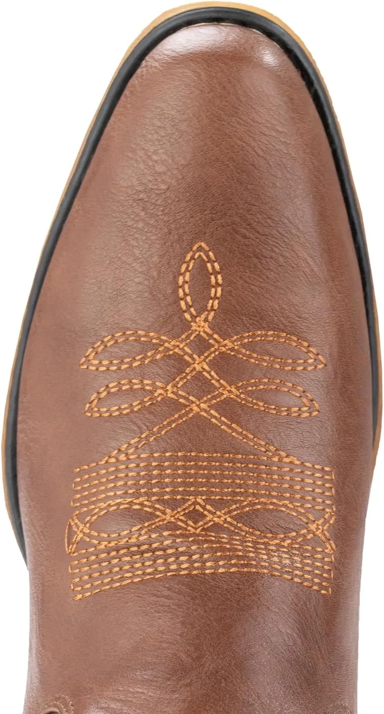 IUV Cowboy Boots For Women Western Boots Cowgirl Boots Pull On Pointy Toe Mid Calf Boots
