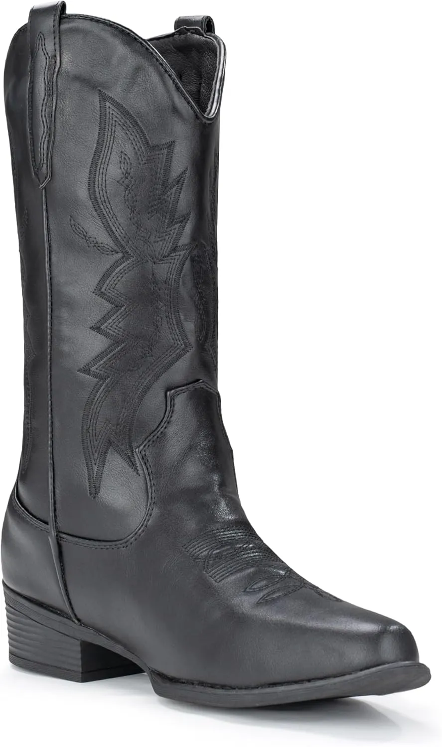 IUV Cowboy Boots For Women Western Boots Cowgirl Boots Pull On Pointy Toe Mid Calf Boots