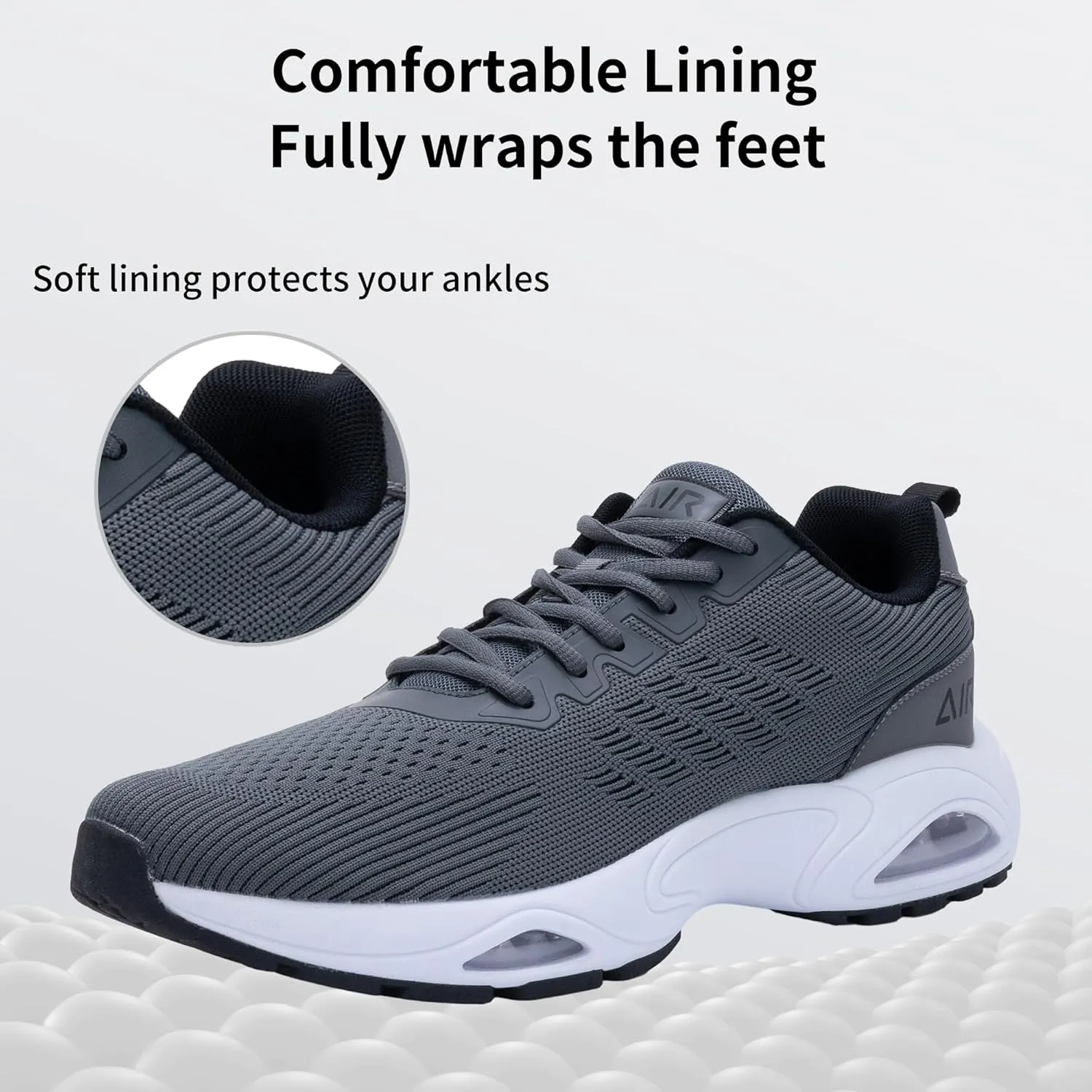 JARLIF Men's Air Running Shoes Athletic Cushioned Tennis Shoes Comfortable Supportive Sport Gym Jogging Sneaker Size 7-13