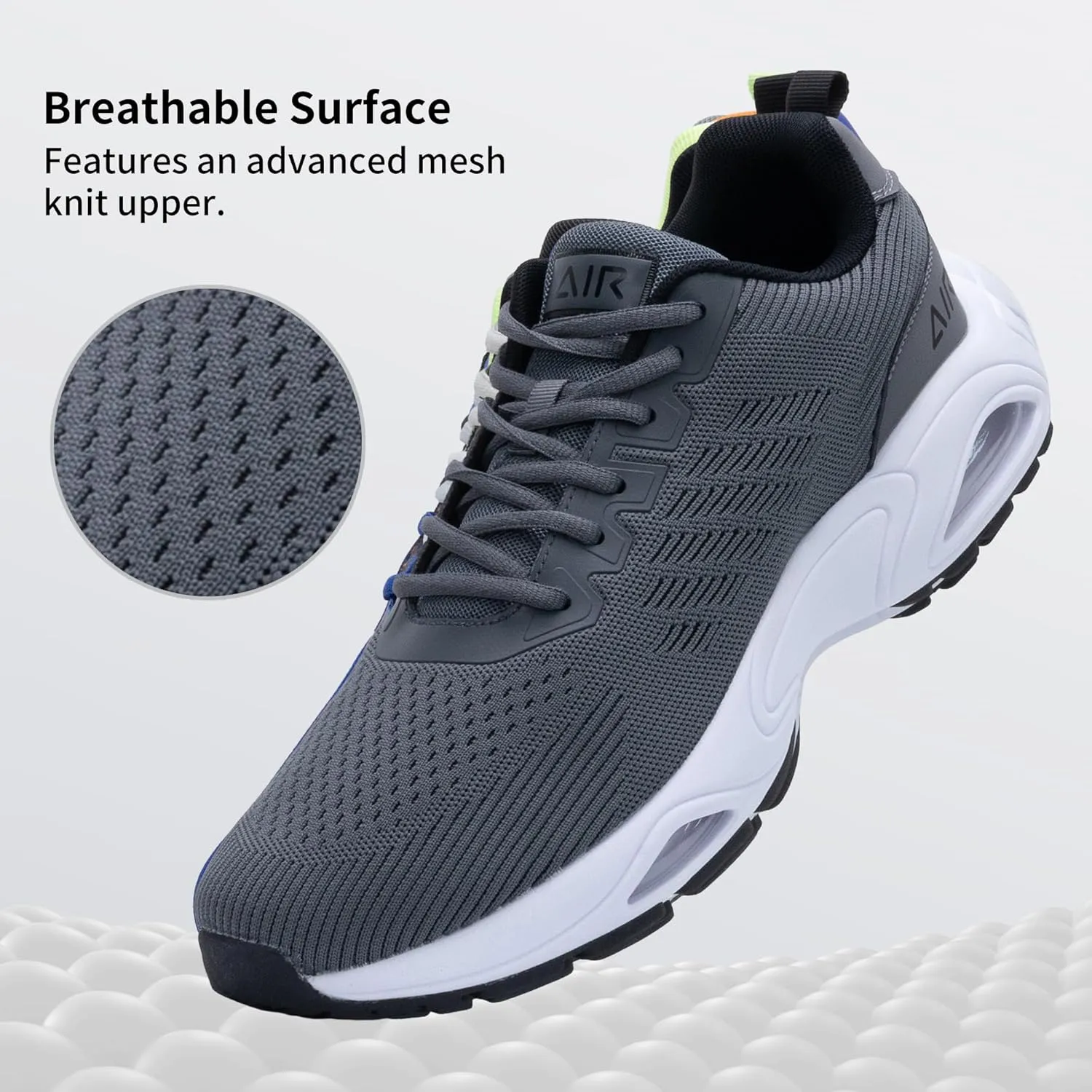 JARLIF Men's Air Running Shoes Athletic Cushioned Tennis Shoes Comfortable Supportive Sport Gym Jogging Sneaker Size 7-13