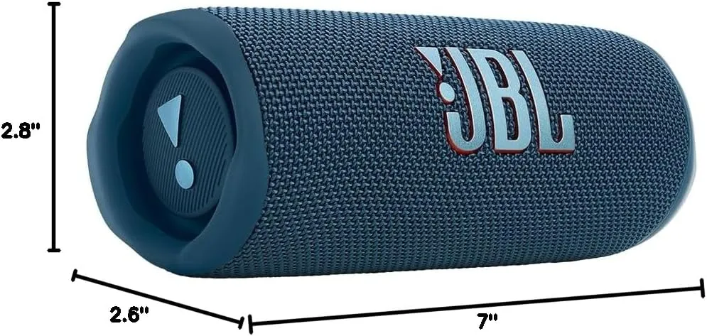 JBL FLIP 6 Waterproof Portable Speaker Bundle with gSport Carbon Fiber Case (Blue)