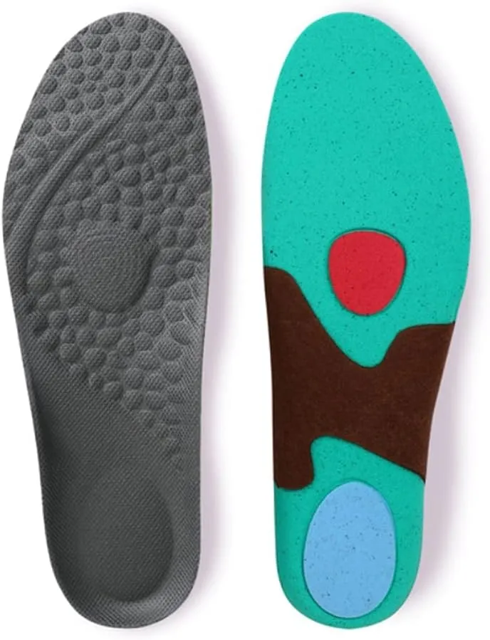 Jogging Marathon Insoles Cushion Light Soft Breathable Deodorant Sole Massage Running Insert Sports Shoes Pad Men Women(42)