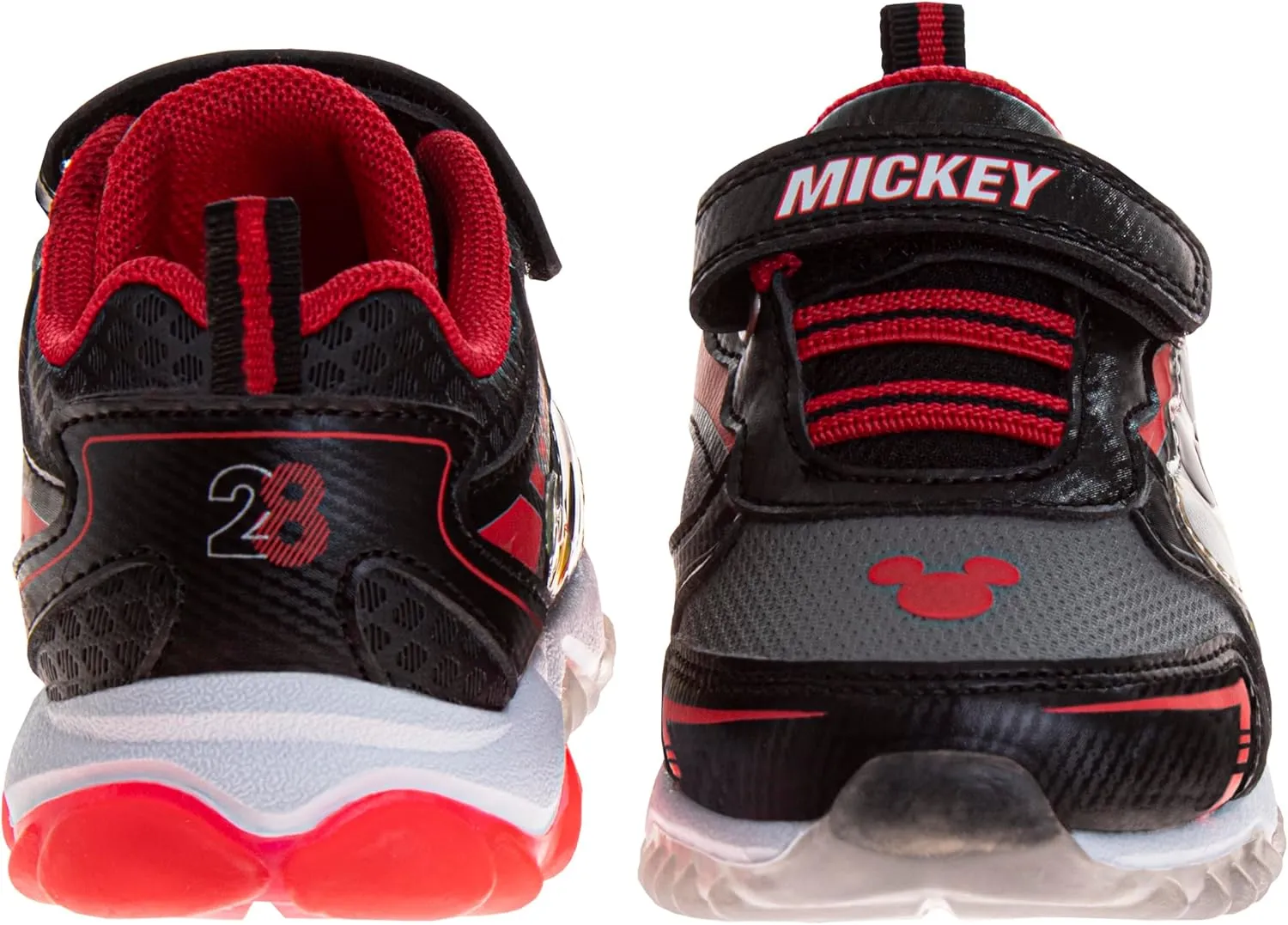 JOSMO Unisex-Child Sneaker to Mickey Mouse Boys Shoes - Slip-On Laceless Light-Up Sneakers (Toddler/Little Kid)
