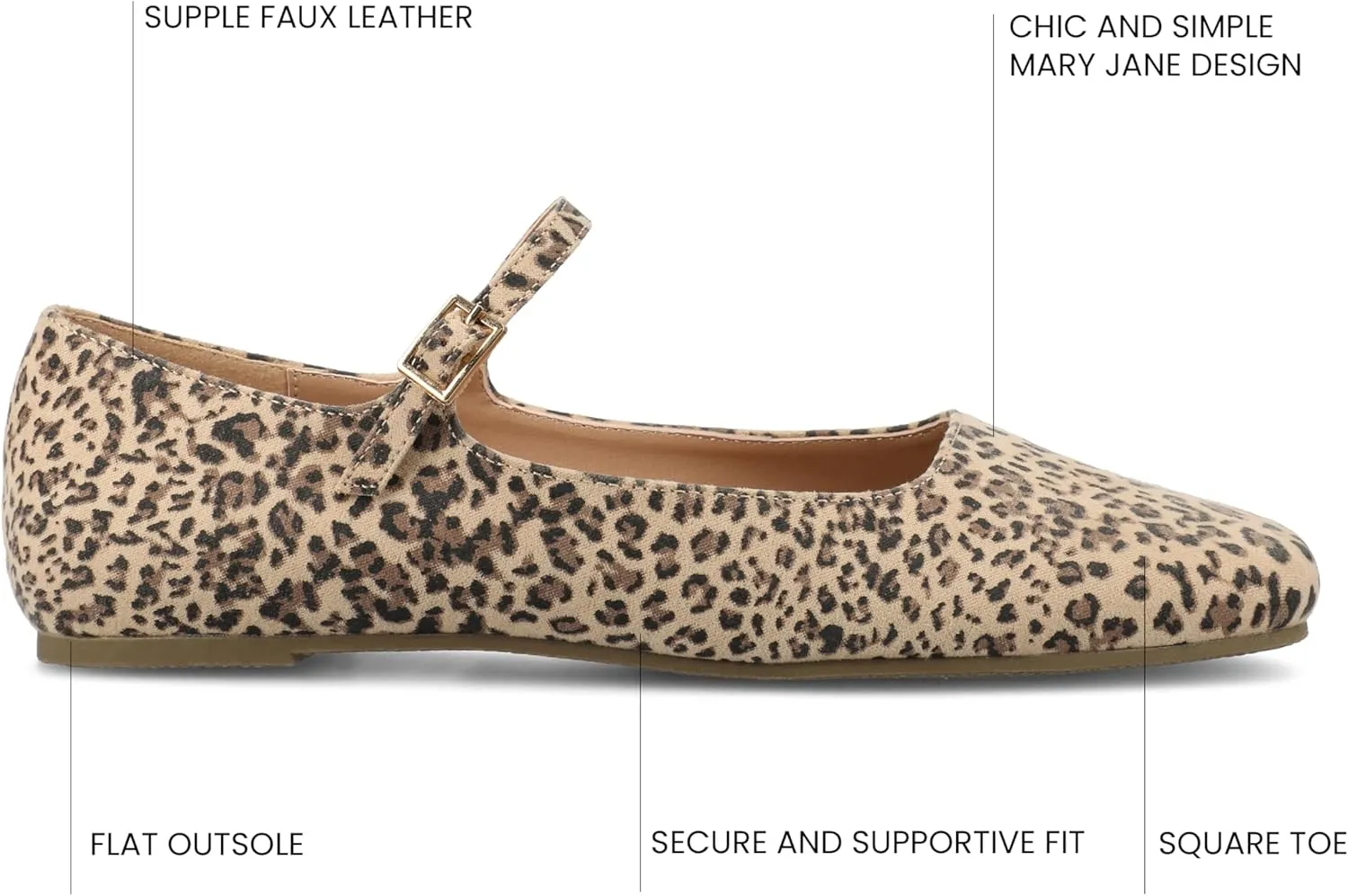 Journee Collection Women's Carrie Buckle Strap Dress Flats
