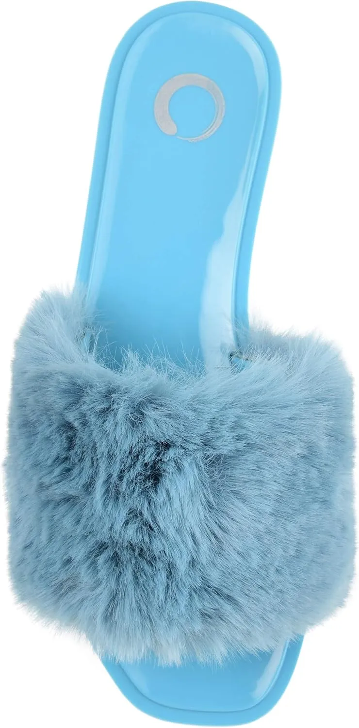 Journee Women's Faux Fur Dusk Slide