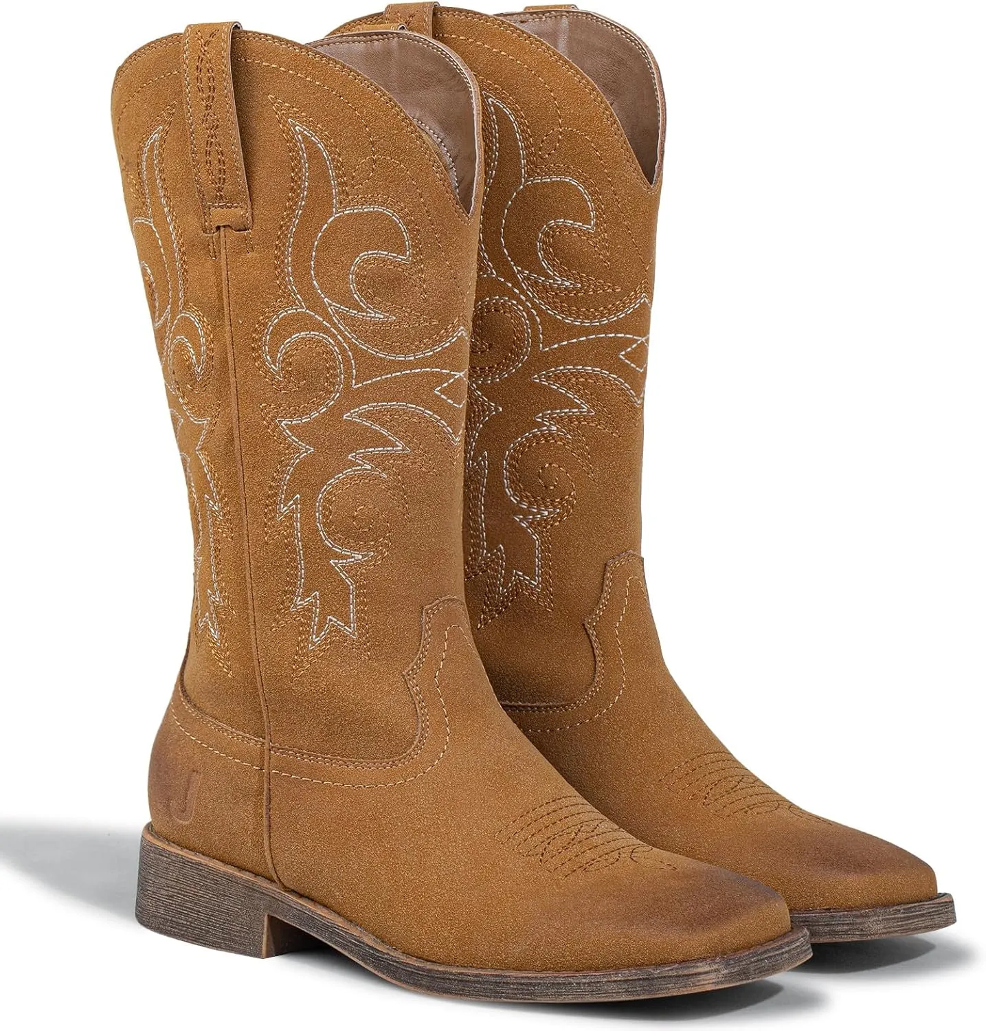 J's.o.l.e Womens Western Square Toe Cowgirl Cowboy Boots Mid Calf