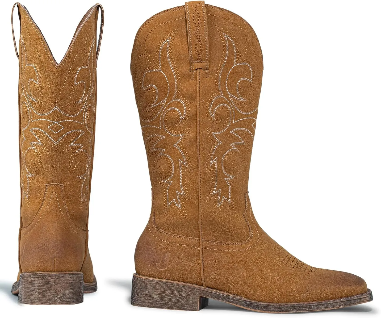 J's.o.l.e Womens Western Square Toe Cowgirl Cowboy Boots Mid Calf