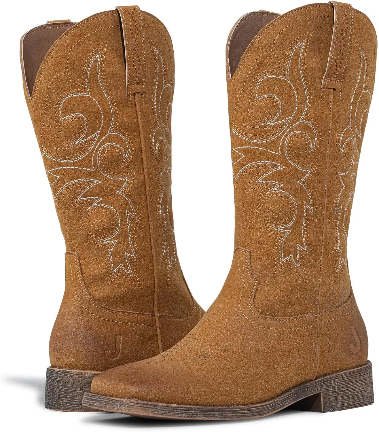 J's.o.l.e Womens Western Square Toe Cowgirl Cowboy Boots Mid Calf