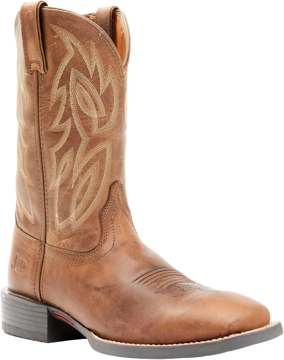 Justin Men's Dusky Canter Cowhide Leather Western Boot Broad Square Toe - SE7510 7.5 D(M) US Brown
