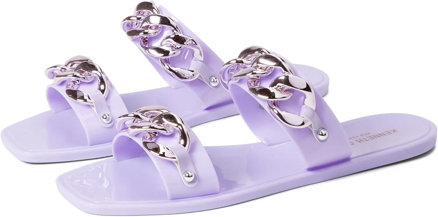 Kenneth Cole Women's Naveen Chain Jelly Flatform Slide Sandal Flat