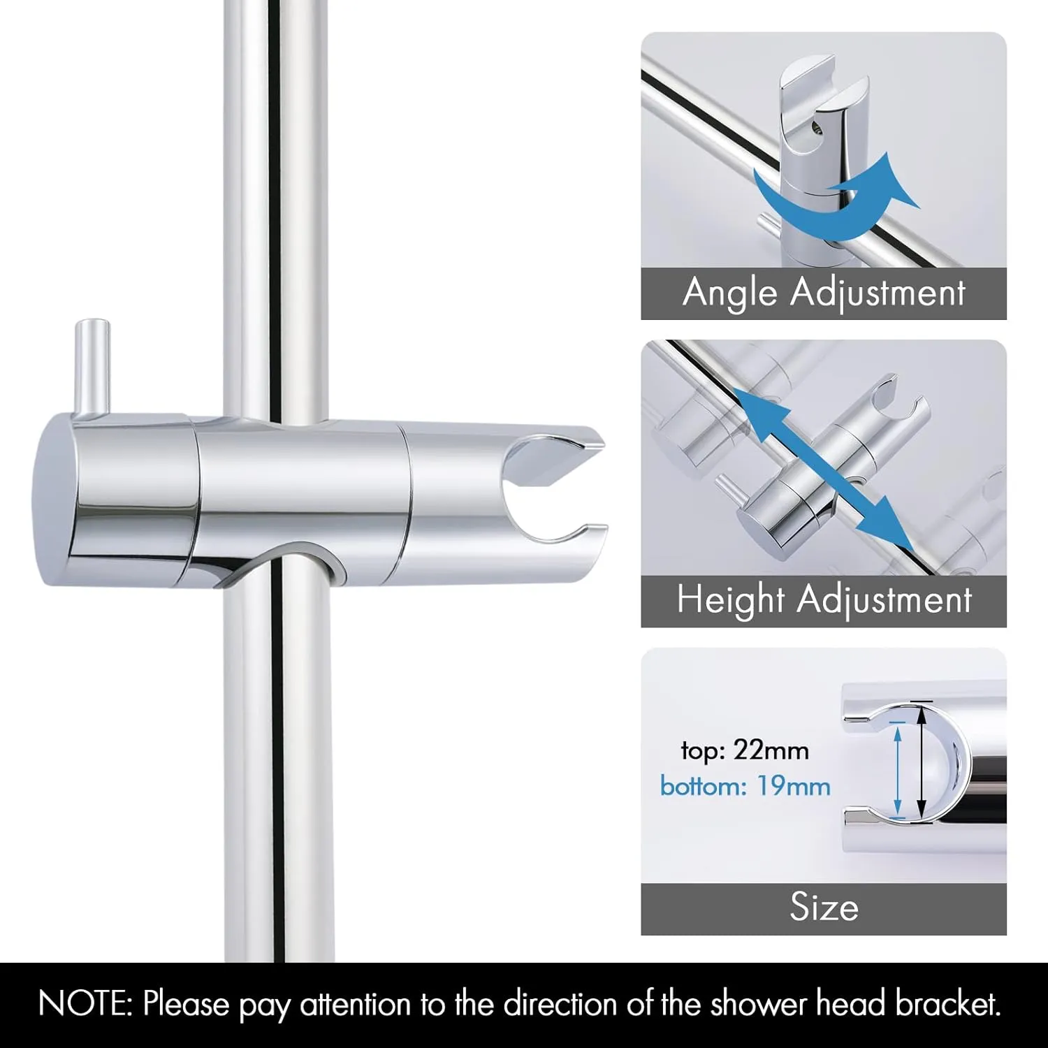 KES Shower Slide Bar 30-Inch with Adjustable Shower Head Holder, SUS 304 Stainless Steel Drill-free Mounted Shower Bar Polished Finish, F209S78DF-PS