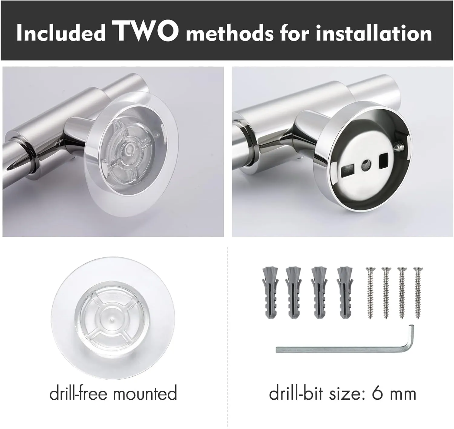 KES Shower Slide Bar 30-Inch with Adjustable Shower Head Holder, SUS 304 Stainless Steel Drill-free Mounted Shower Bar Polished Finish, F209S78DF-PS