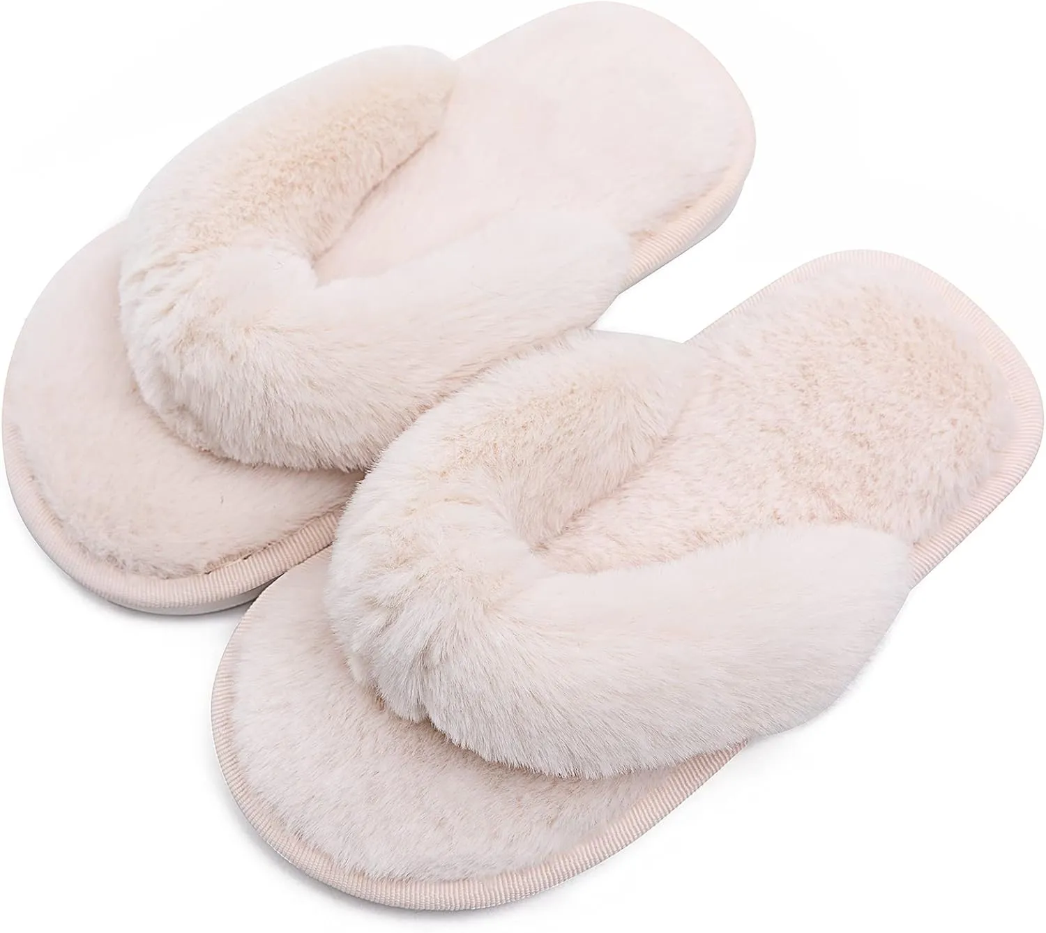 Kids Flip Flop Slippers Soft Plush Fuzzy House Home Thong Slippers for Boys and Girls Open Toe Indoor Outdoor Warm Comfy Slip On
