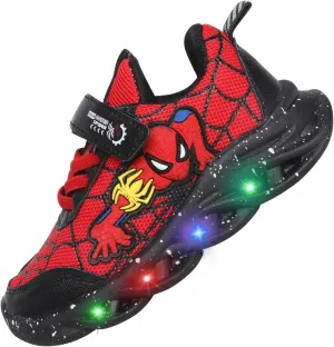 Kids Light Up Shoes Baby Toddler Boys Trainers Luminous Flashing Cartoon Athletic Running Sport Sneaker