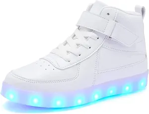 Kids Light Up Shoes with USB Charging Flashing LED Sneakers High Top Luminous Dancing Shoe for Boys and Girls Child Unisex