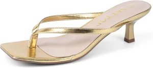 Kitten Heels for Women Square Toe Sandals Flip Flop Heels Thong Sandals Comfortable Summer 2 Inch Heels Sandals