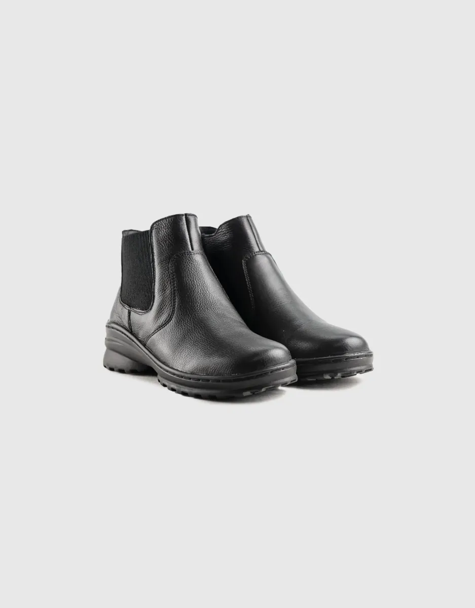 Leilani Leather Ankle Boot in Black