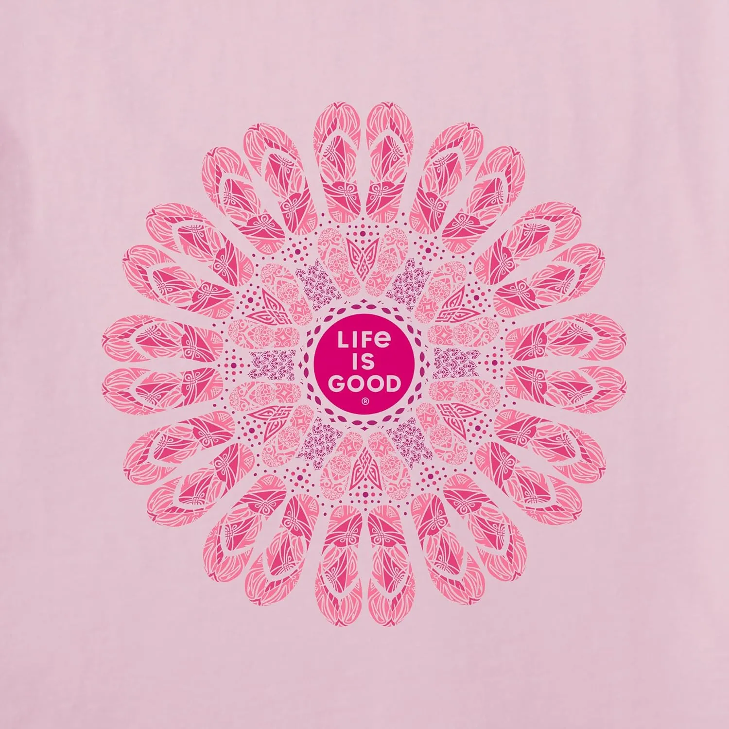 Life is Good Women's Crusher Tee Flip Flop Mandala
