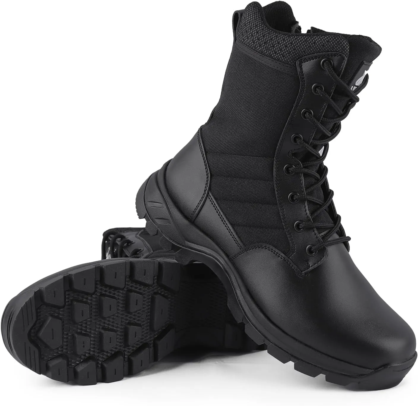 Lightweight Military Tactical Boots for Men Durable YKK Side Zipper Police Army Combat Jungle Breathable Comfortable Duty Boots