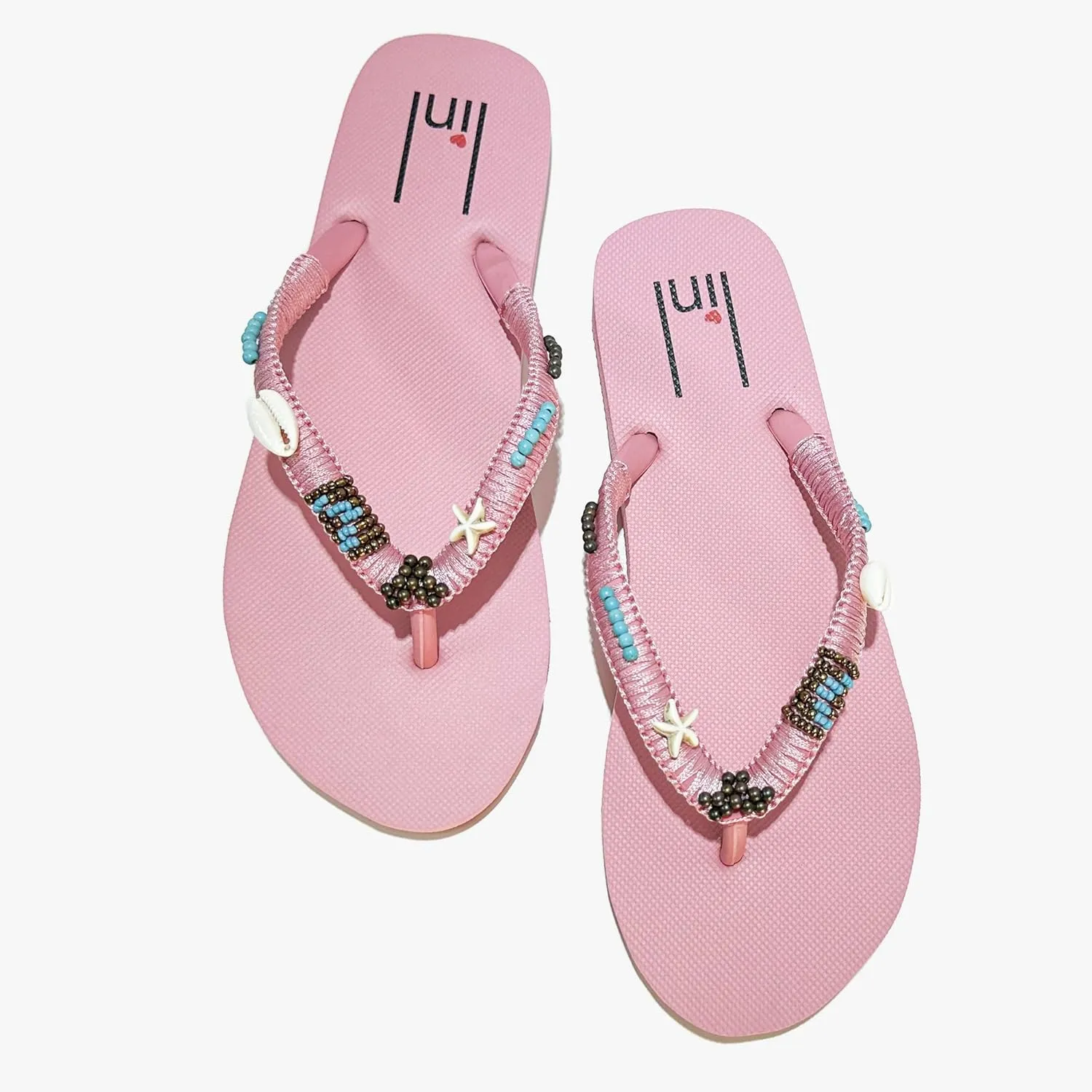 linl handmade women flip flop sandal with beads natural seashell rubber thong indoor and outdoor