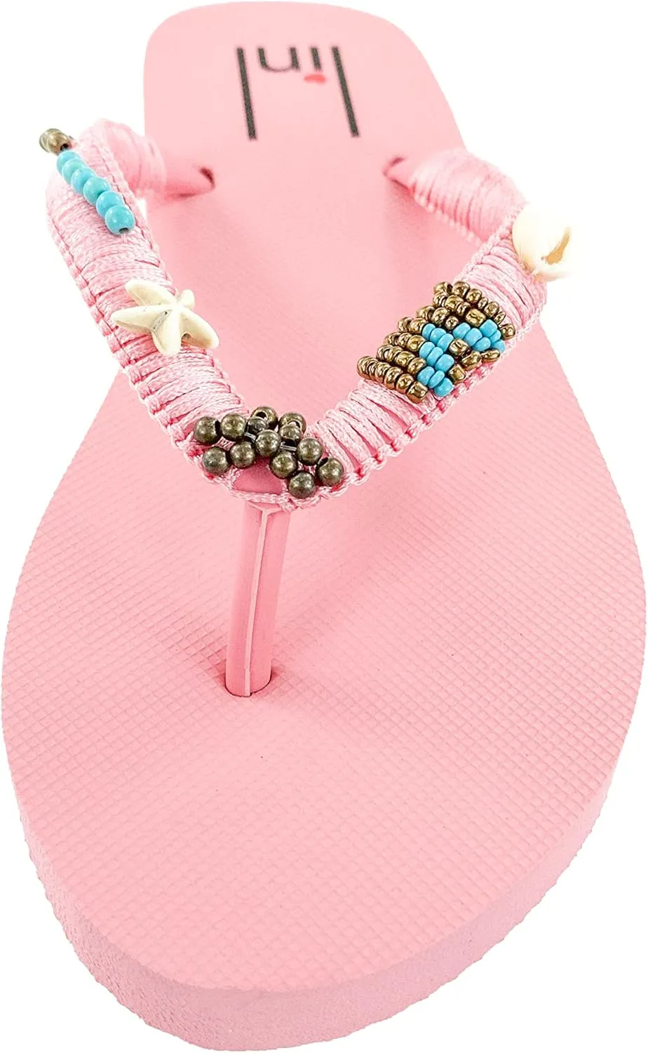 linl handmade women flip flop sandal with beads natural seashell rubber thong indoor and outdoor