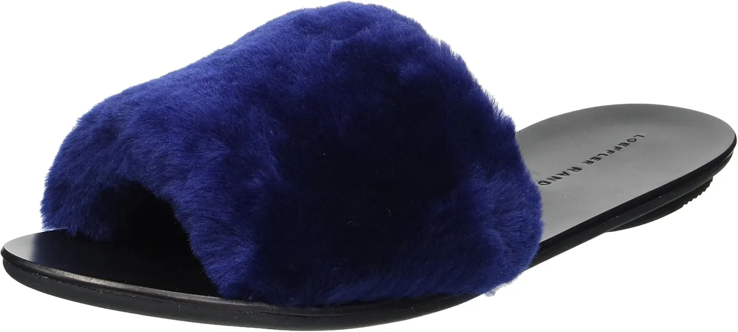 Loeffler Randall Womens Isabel Shearling Slip-On Slide Sandals