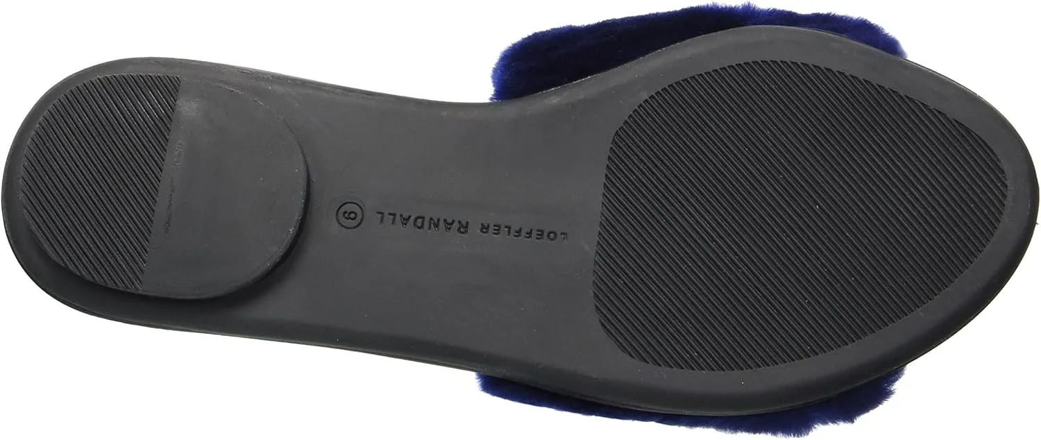 Loeffler Randall Womens Isabel Shearling Slip-On Slide Sandals