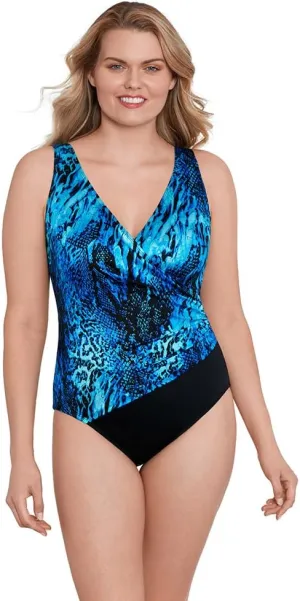 Longitude Women's Swimwear Side Shirred Bandeau Soft Cup One Piece Swimsuit