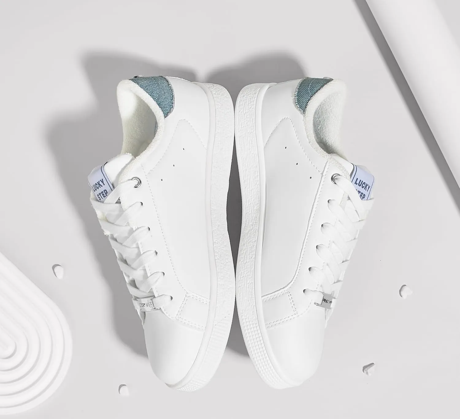LUCKY STEP Women's Fashion Star Sneaker Lace Up Low Top Comfortable Cushioned Walking Shoes