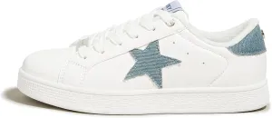 LUCKY STEP Women's Fashion Star Sneaker Lace Up Low Top Comfortable Cushioned Walking Shoes
