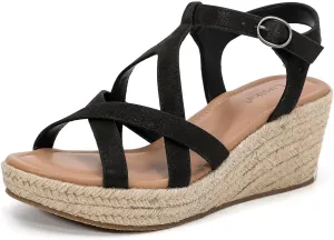 Luoika Women's Wide Width Flat Slides Sandals, Strapy Slide Sandal Slip on Dressy Summer Shoes for Women.