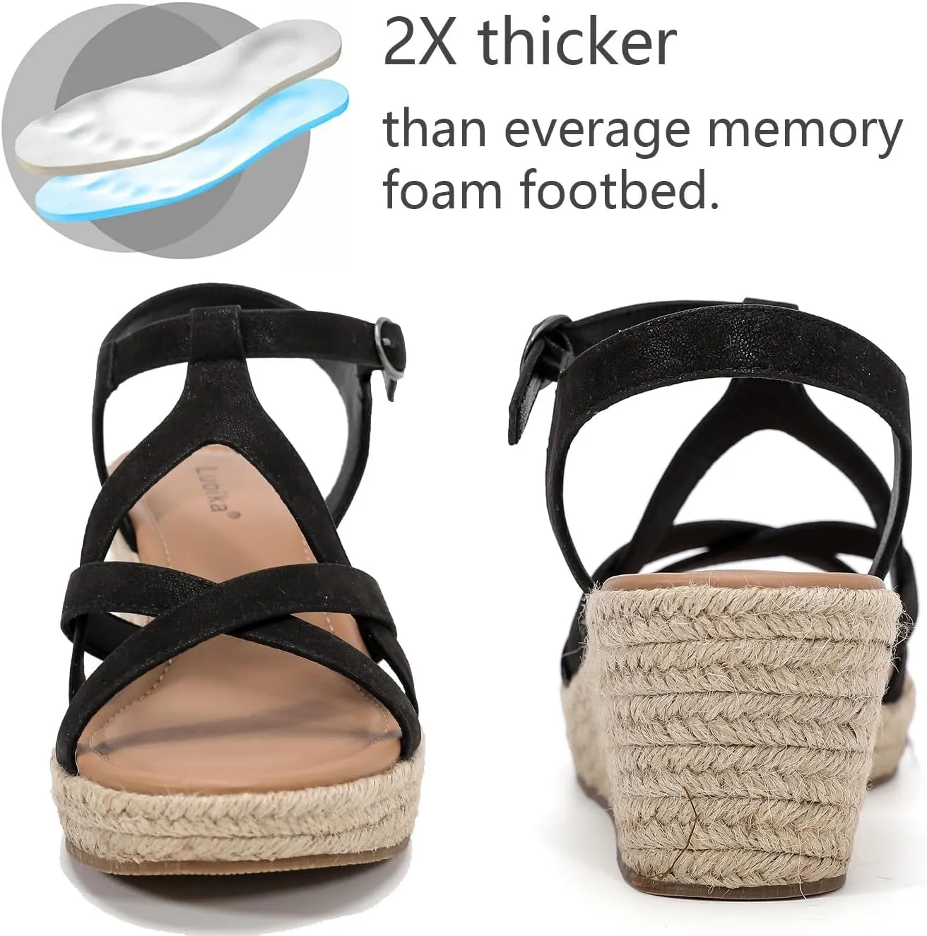 Luoika Women's Wide Width Flat Slides Sandals, Strapy Slide Sandal Slip on Dressy Summer Shoes for Women.