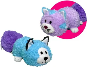 Magic Tails - Purple Cat to Blue Husky - 2-in-1 Animal Plush w/Bonus 3" Baby Org, Stores Items Inside, Flips to Reveal 2nd Character, Kids