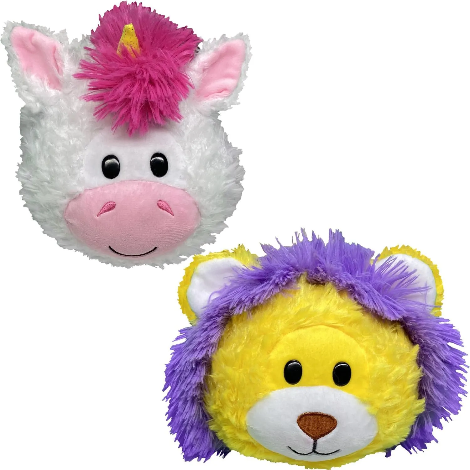 Magic Tails White Unicorn to Yellow Lion - 2-in-1 Animal Plush w/Bonus 3" Baby Org, Stores Items Inside, Flips to Reveal 2nd Character, Kids