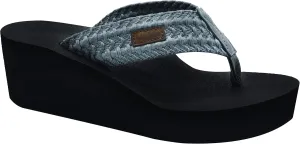 MALIDA Womens Wedge Arch Support Flip Flops Cushion Soft Rubber Midsole Platform Thong Sandals with Rubber Sole