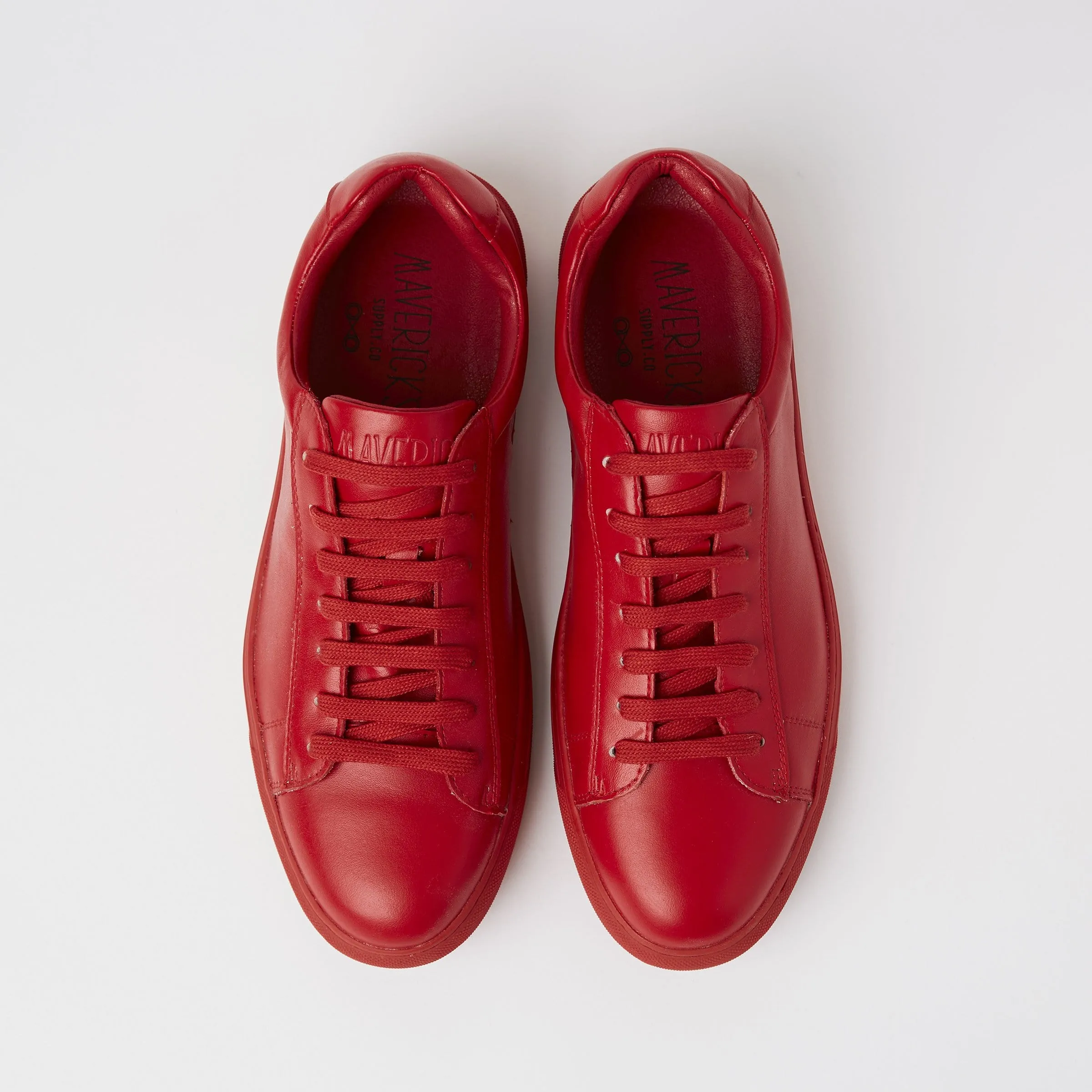 Mavericks cooper mens sneaker in red leather