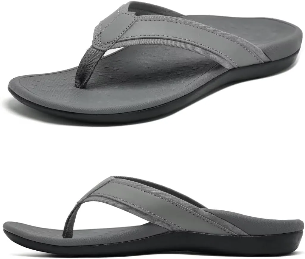 MEGNYA Comfortable Orthotic Plantar Fasciitis Toe Post for Mens, Lightweight Casual Sandals for Foot and Heel Pain Relief, Orthopedic Walking Flip-Flops with Arch Support