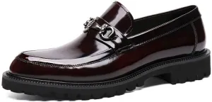 Men's Flat Loafers,Platform Loafers,Burgundy Loafers