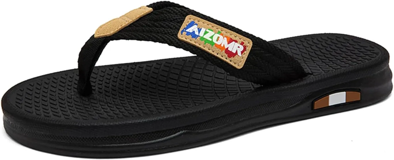 Mens Flip Flops Comfort Classical Beach Summer Sandals Open Toe Thong Slippers with Soft Cushion