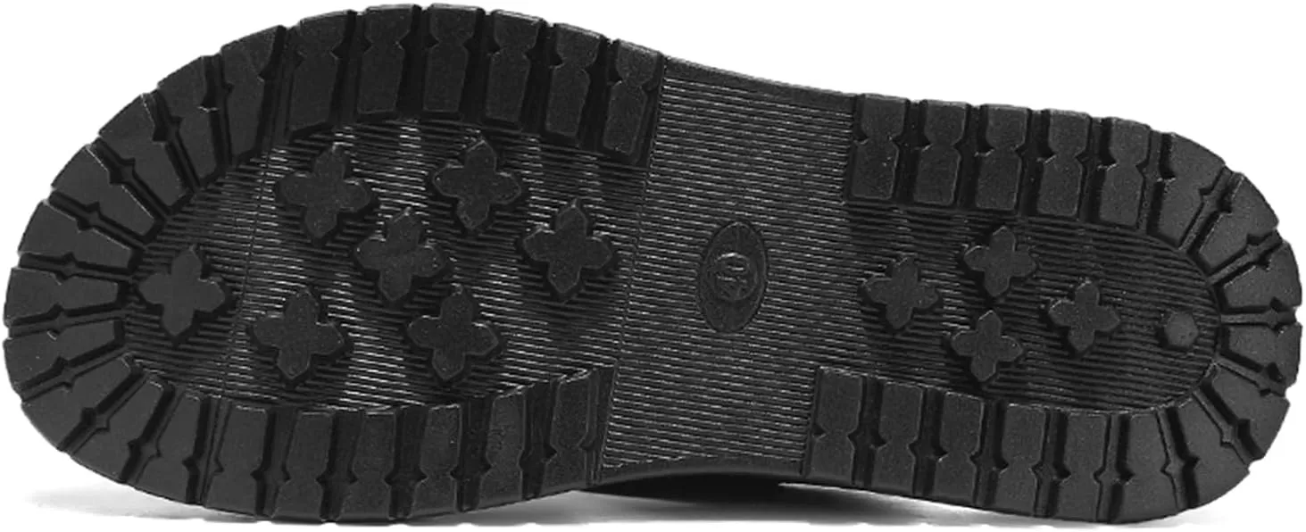 Mens Flip Flops Sandals Slippers Casual Leather Toe Ring Style Sandals for Mens Home