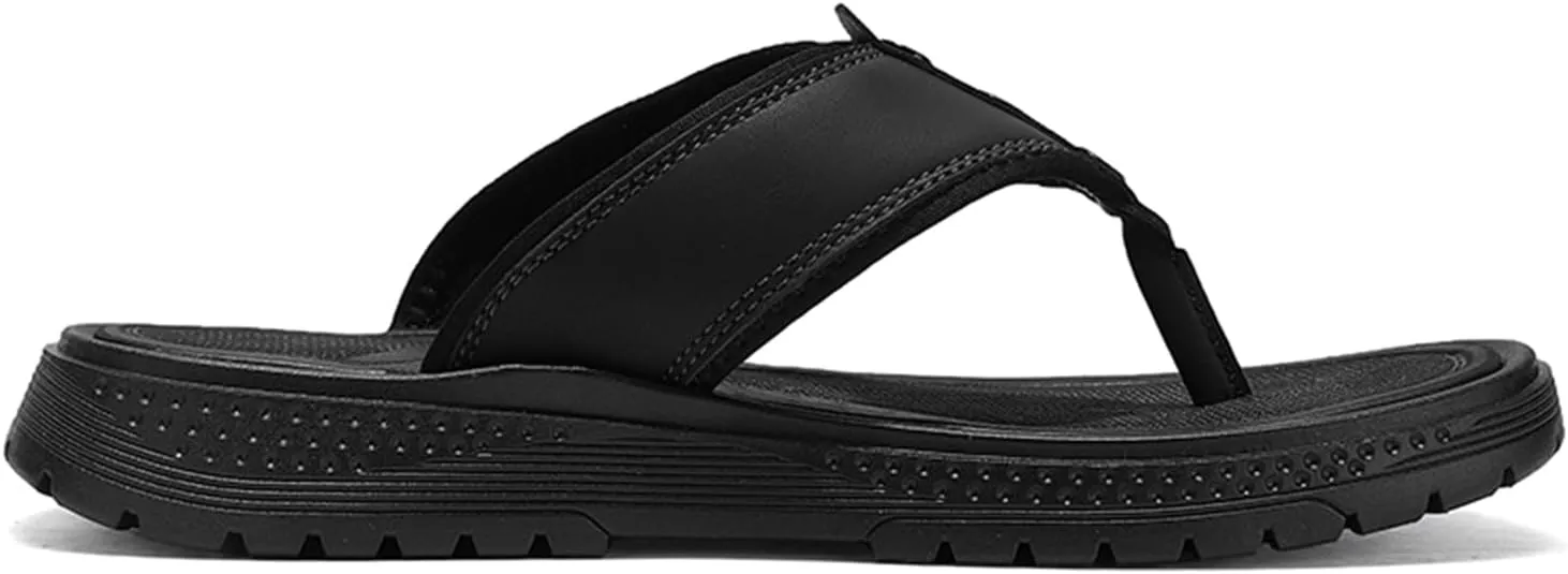 Mens Flip Flops Sandals Slippers Casual Leather Toe Ring Style Sandals for Mens Home