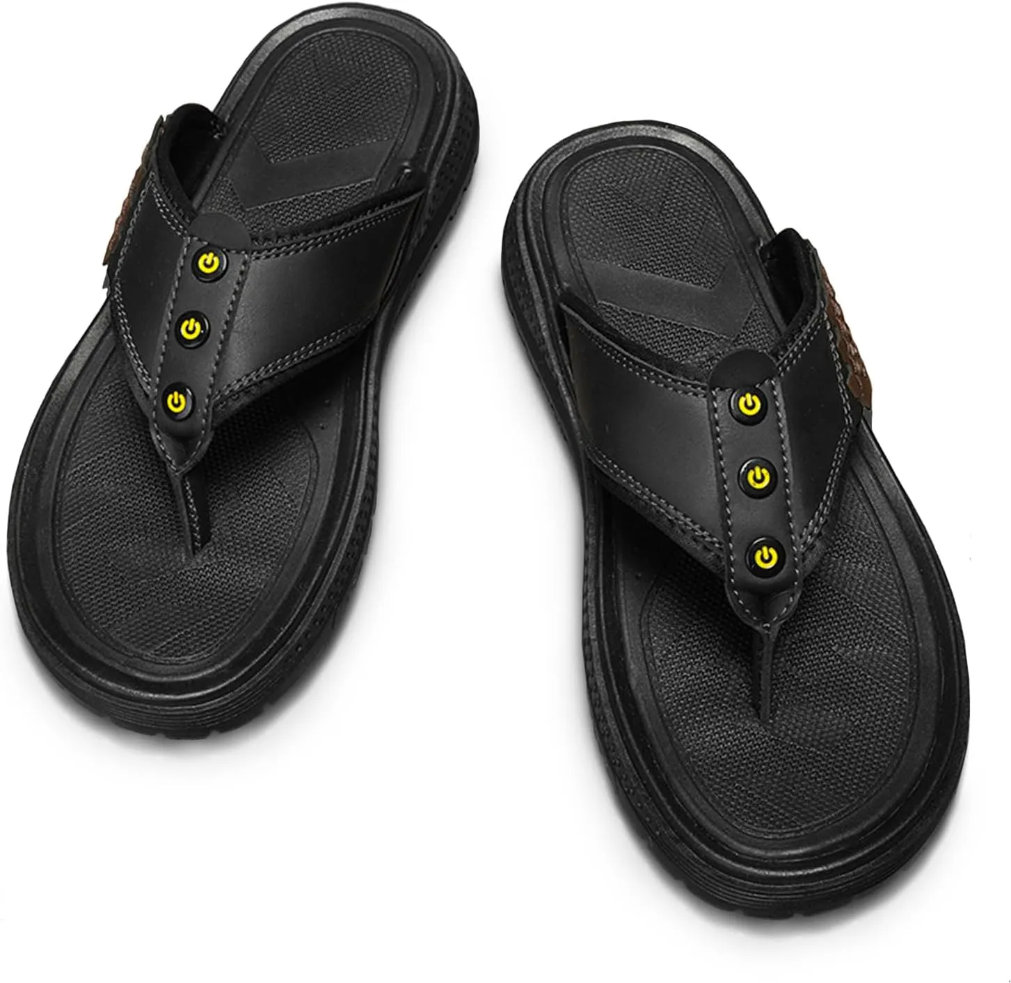 Mens Flip Flops Sandals Slippers Casual Leather Toe Ring Style Sandals for Mens Home